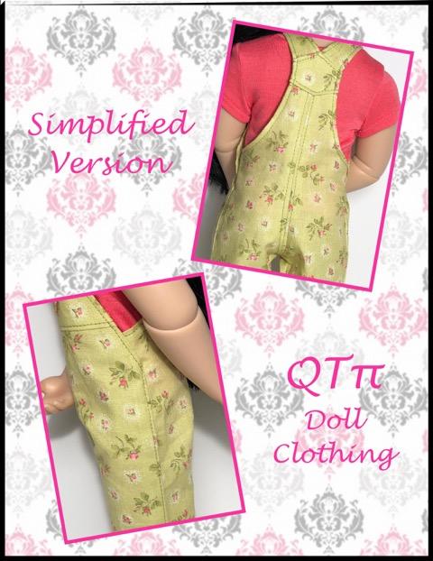 QTπ Doll Clothing A Girl For All Time Oh My Gosh Overalls Pattern For AGAT Dolls Pixie Faire