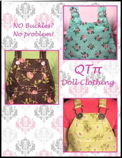 QTπ Doll Clothing A Girl For All Time Oh My Gosh Overalls Pattern For AGAT Dolls Pixie Faire