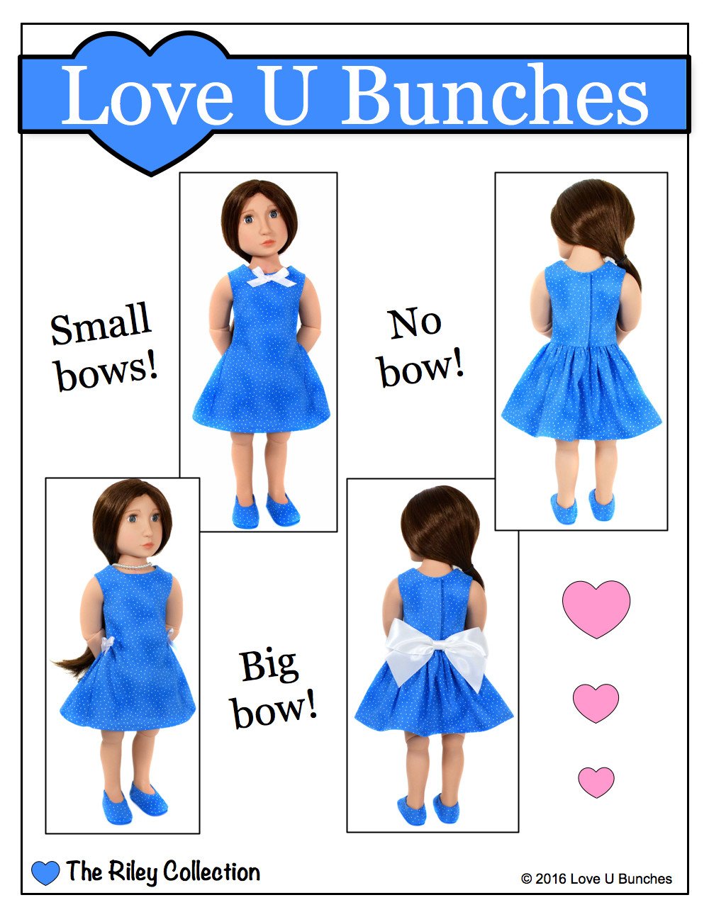 Love U Bunches A Girl For All Time Polka Dot Party Dress for AGAT Dolls Pixie Faire