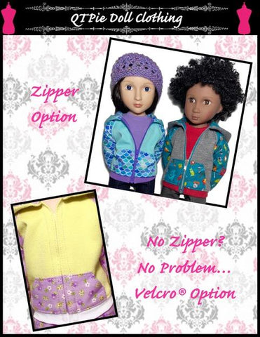 QTπ Doll Clothing A Girl For All Time Rough N Tumble Hoodie Pattern For A Girl For All Time Dolls Pixie Faire