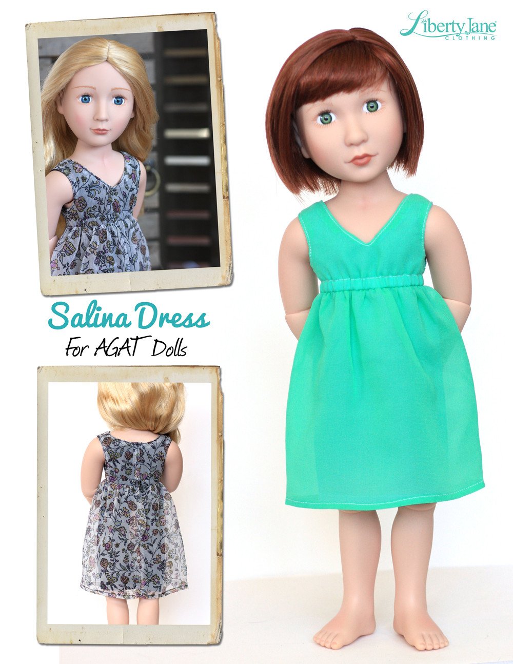 Liberty Jane A Girl For All Time Salina Dress Pattern for AGAT Dolls Pixie Faire