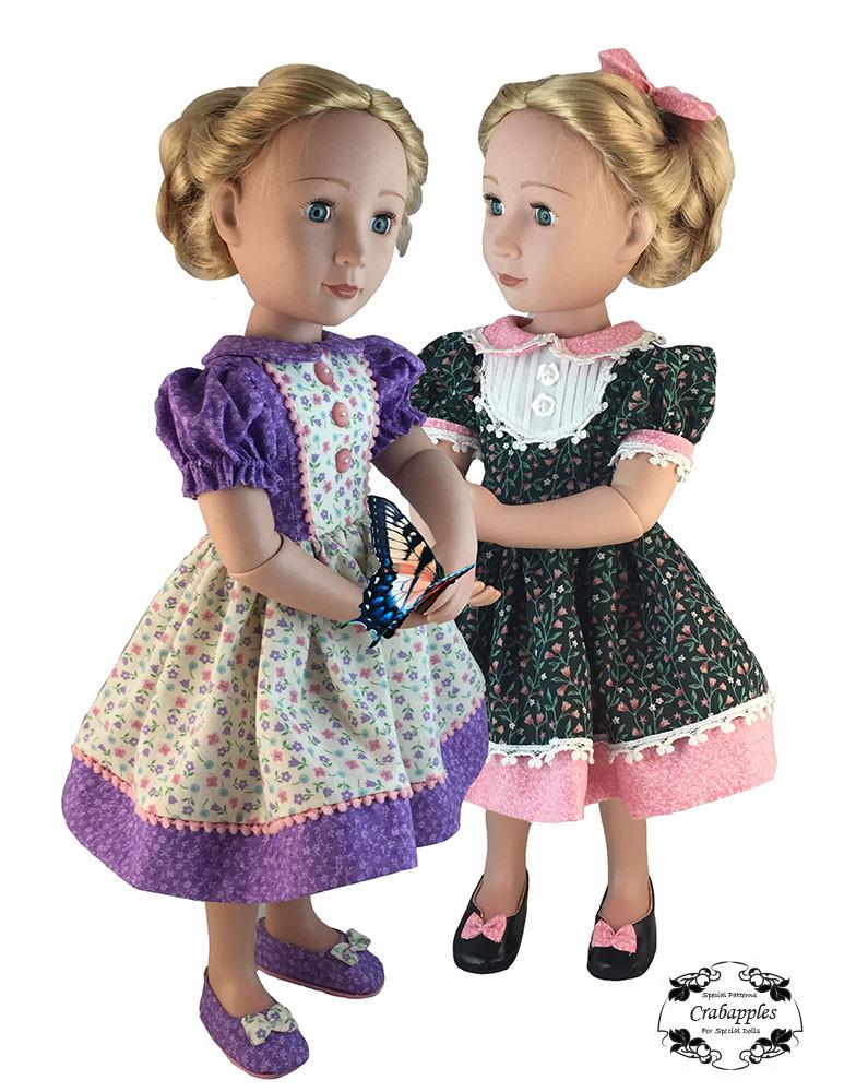 Crabapples A Girl For All Time School Girl Dresses Pattern for AGAT Dolls Pixie Faire