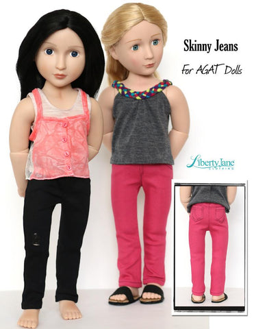 Liberty Jane A Girl For All Time Skinny Jeans and Shorts Pattern For AGAT Dolls Pixie Faire