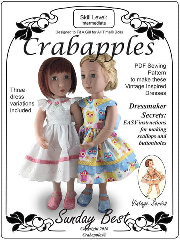 Crabapples A Girl For All Time Sunday Best Pattern for AGAT Dolls Pixie Faire