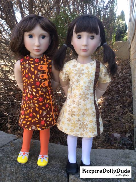 Keepers Dolly Duds Designs A Girl For All Time 1960s Town and Country Dress Pattern For A Girl For All Time Dolls Pixie Faire