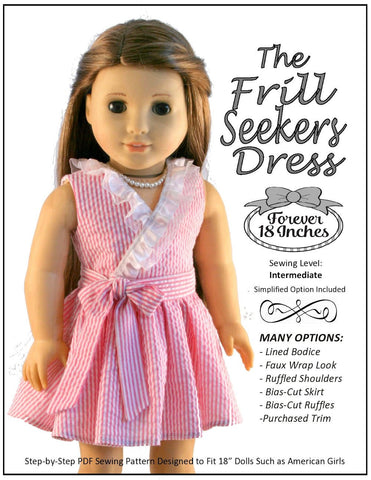 Forever 18 Inches 18 Inch Modern Frill Seekers Dress 18" Doll Clothes Pattern Pixie Faire