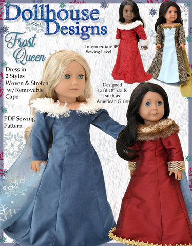 Dollhouse Designs 18 Inch Modern Frost Queen 18" Doll Clothes Pattern Pixie Faire