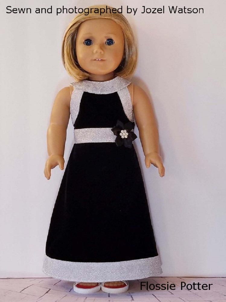 Flossie Potter 18 Inch Historical Garden Gala A-Line Dress 18" Doll Clothes Pattern Pixie Faire