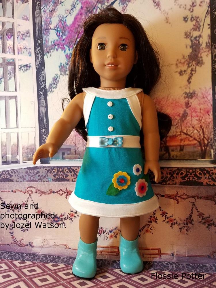 Flossie Potter 18 Inch Historical Garden Gala A-Line Dress 18" Doll Clothes Pattern Pixie Faire