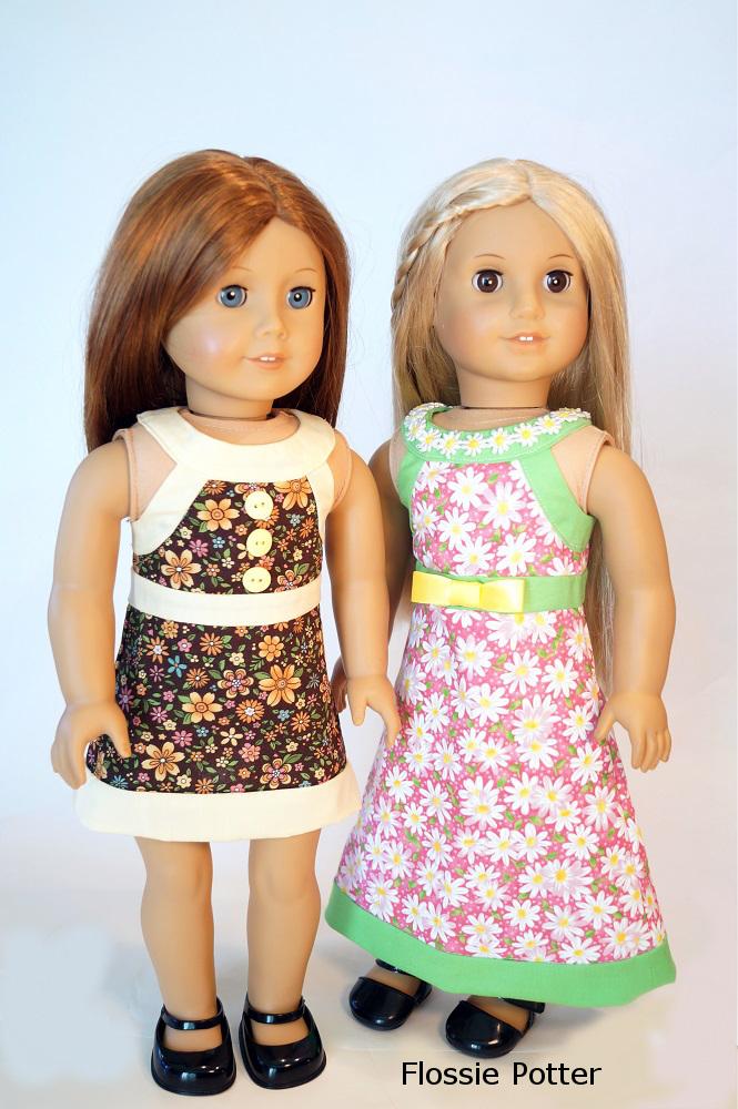 Flossie Potter 18 Inch Historical Garden Gala A-Line Dress 18" Doll Clothes Pattern Pixie Faire