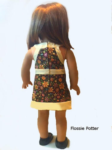 Flossie Potter 18 Inch Historical Garden Gala A-Line Dress 18" Doll Clothes Pattern Pixie Faire