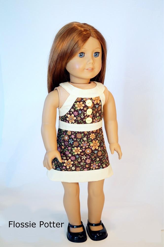 Flossie Potter 18 Inch Historical Garden Gala A-Line Dress 18" Doll Clothes Pattern Pixie Faire