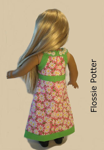 Flossie Potter 18 Inch Historical Garden Gala A-Line Dress 18" Doll Clothes Pattern Pixie Faire