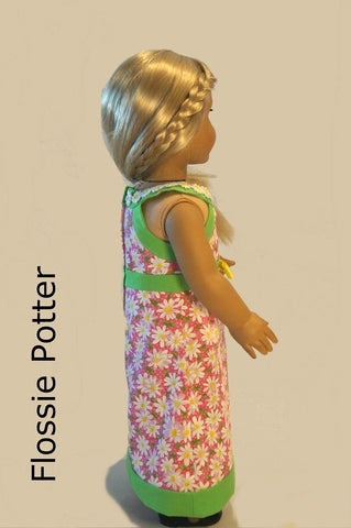 Flossie Potter 18 Inch Historical Garden Gala A-Line Dress 18" Doll Clothes Pattern Pixie Faire