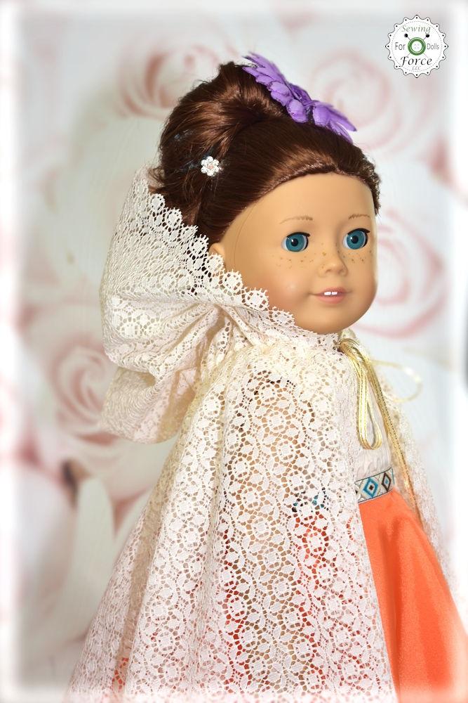 Sewing Force 18 Inch Modern Lace Cape 18" Doll Clothes Pattern Pixie Faire