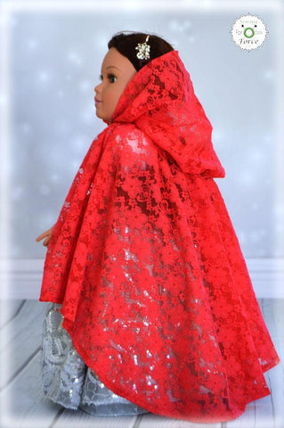 Sewing Force 18 Inch Modern Lace Cape 18" Doll Clothes Pattern Pixie Faire