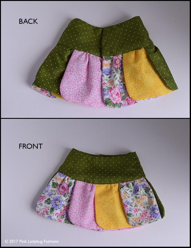 Pink Ladybug 18 Inch Modern Petal Skirt 18" Doll Clothes Pattern Pixie Faire