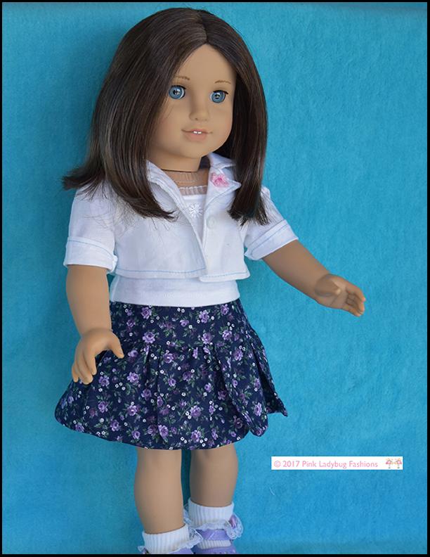 Pink Ladybug 18 Inch Modern Petal Skirt 18" Doll Clothes Pattern Pixie Faire
