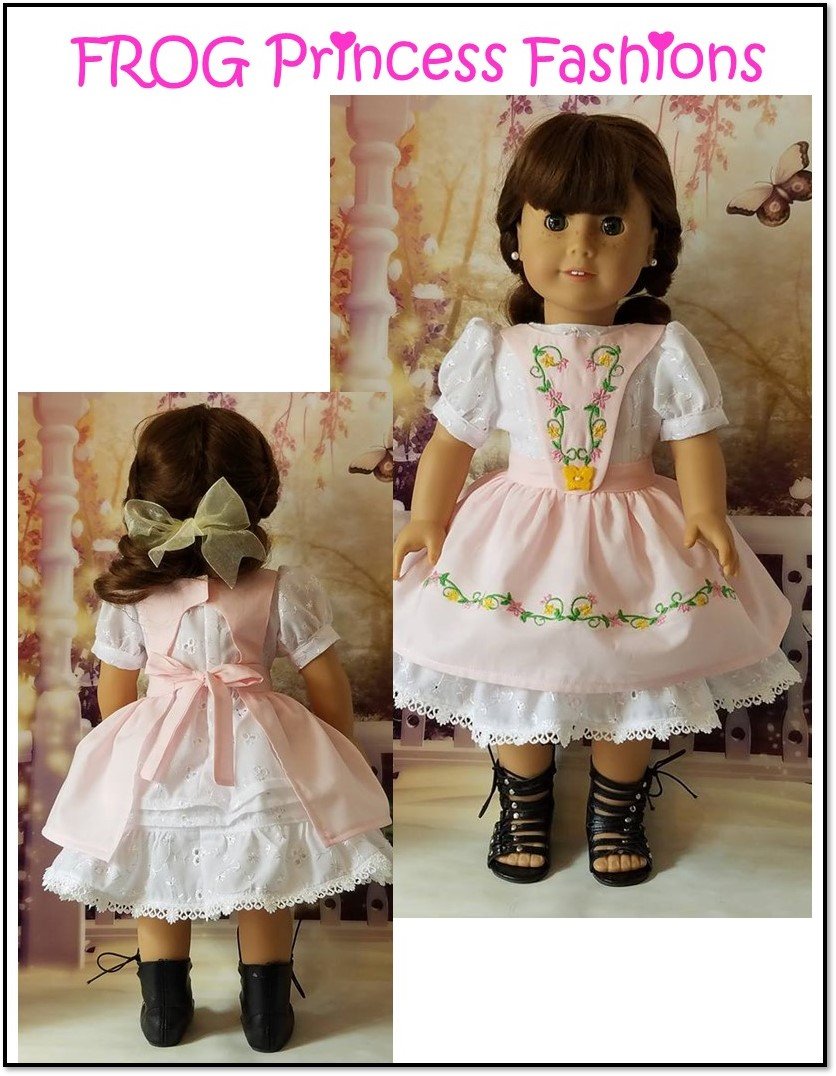 Frog Princess Fashions Machine Embroidery Design Precious Pinafores Machine Embroidery Design Set For 18" Doll Clothes Pixie Faire