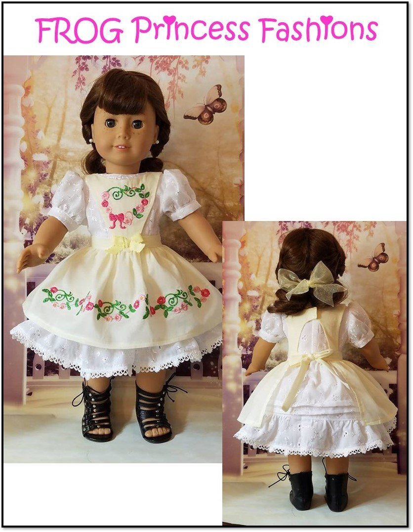 Frog Princess Fashions Machine Embroidery Design Precious Pinafores Machine Embroidery Design Set For 18" Doll Clothes Pixie Faire