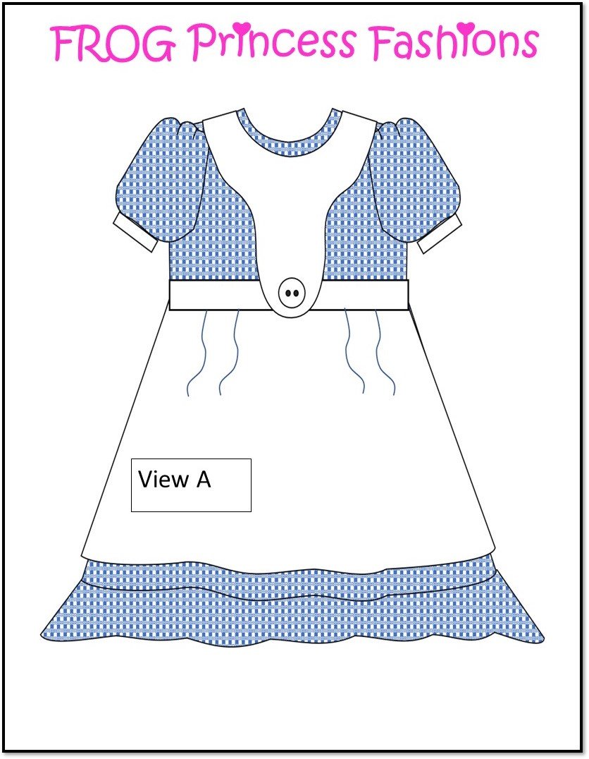 Frog Princess Fashions 18 Inch Modern Precious Pinafores Dress 18" Doll Clothes Pattern Pixie Faire