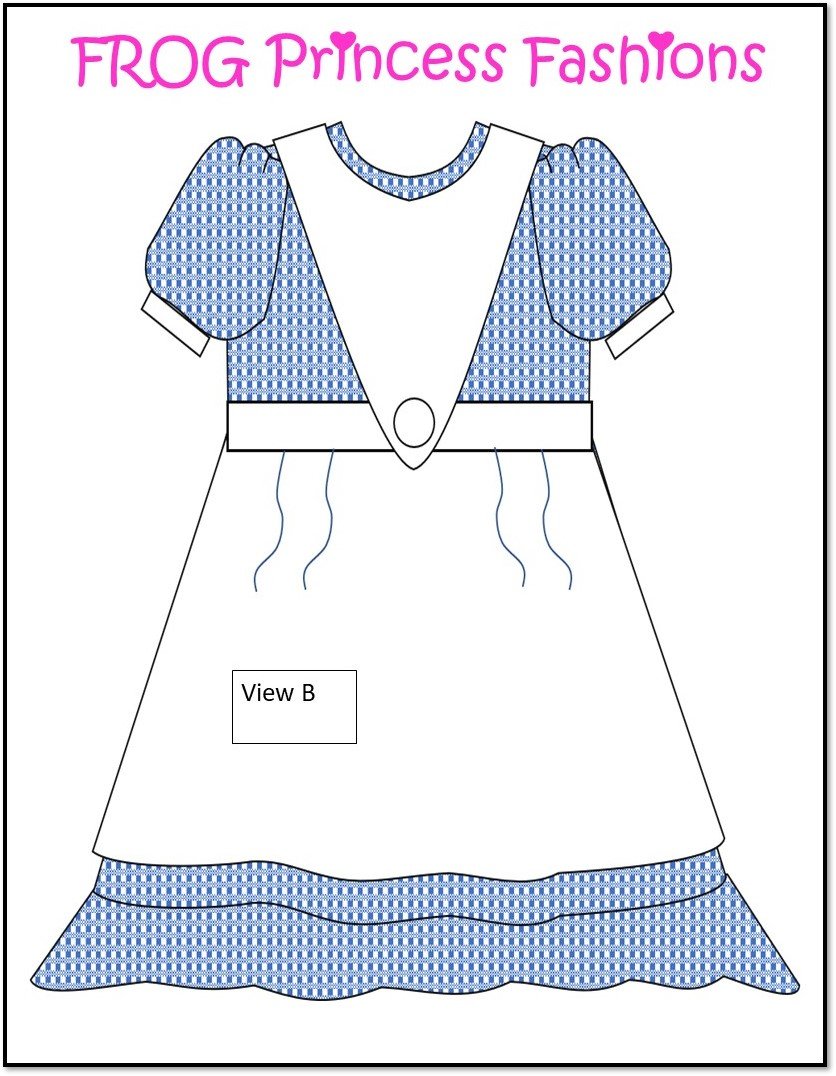 Frog Princess Fashions 18 Inch Modern Precious Pinafores Dress 18" Doll Clothes Pattern Pixie Faire