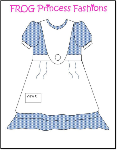 Frog Princess Fashions 18 Inch Modern Precious Pinafores Dress 18" Doll Clothes Pattern Pixie Faire