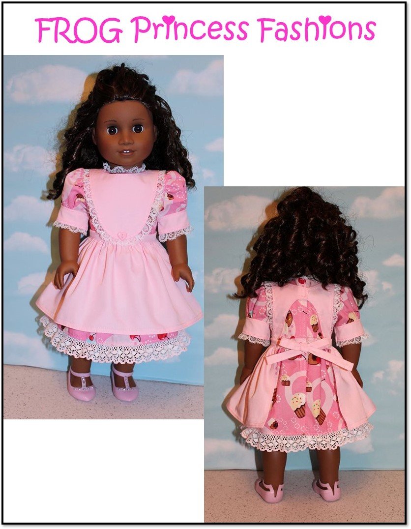 Frog Princess Fashions 18 Inch Modern Precious Pinafores Dress 18" Doll Clothes Pattern Pixie Faire