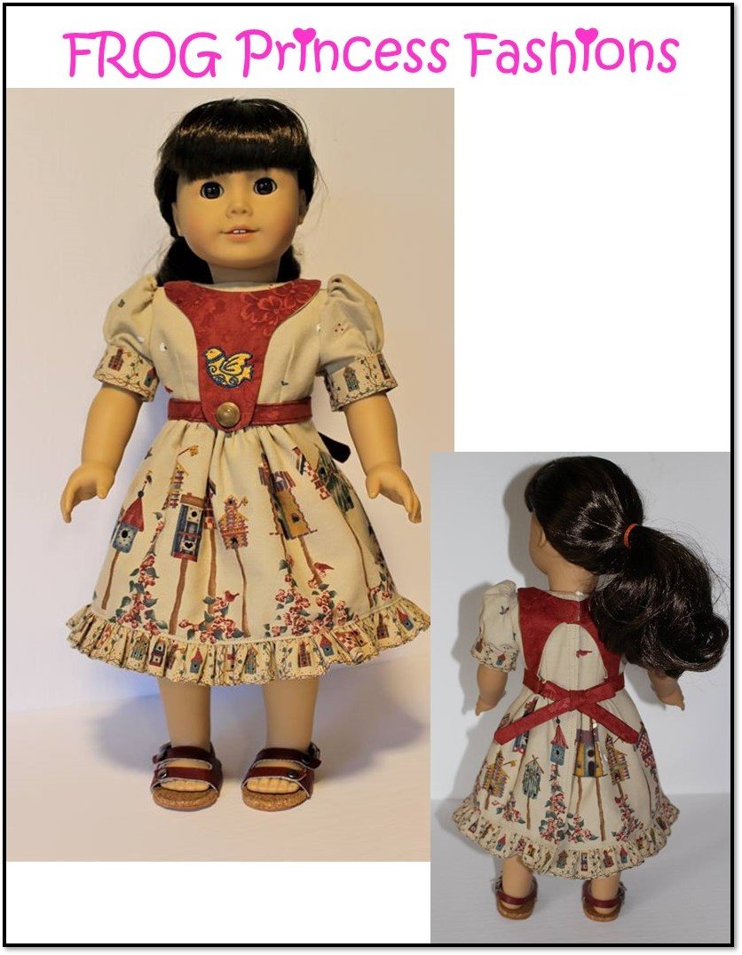 Frog Princess Fashions 18 Inch Modern Precious Pinafores Dress 18" Doll Clothes Pattern Pixie Faire
