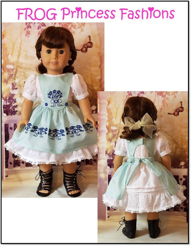 Frog Princess Fashions Machine Embroidery Design Precious Pinafores Machine Embroidery Design Set For 18" Doll Clothes Pixie Faire
