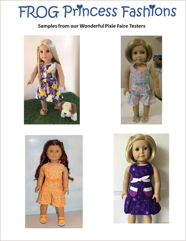 Frog Princess Fashions 18 Inch Modern Retro Romper 18" Doll Clothes Pattern Pixie Faire