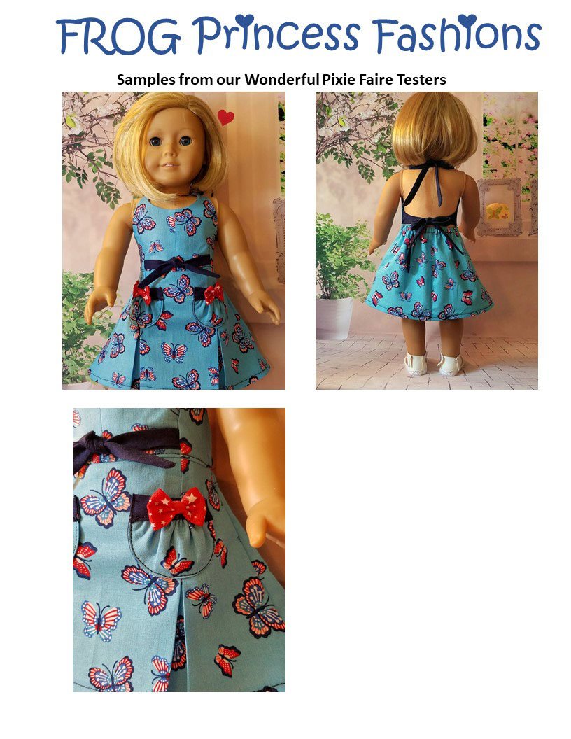 Frog Princess Fashions 18 Inch Modern Retro Romper 18" Doll Clothes Pattern Pixie Faire