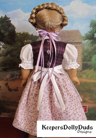 Keepers Dolly Duds Designs 18 Inch Historical Spring Dirndl 18" Doll Clothes Pattern Pixie Faire