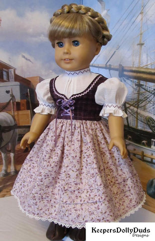 Keepers Dolly Duds Designs 18 Inch Historical Spring Dirndl 18" Doll Clothes Pattern Pixie Faire