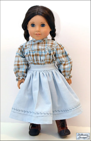 Dollhouse Designs 18 Inch Historical 1850s Spring Gathering 18" Doll Clothes Pattern Pixie Faire
