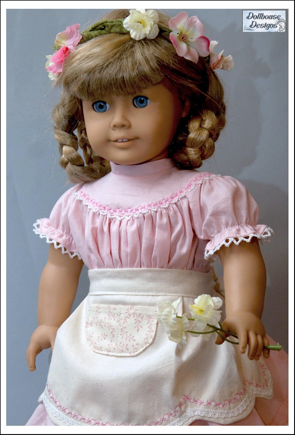 Dollhouse Designs 18 Inch Historical 1850s Spring Gathering 18" Doll Clothes Pattern Pixie Faire