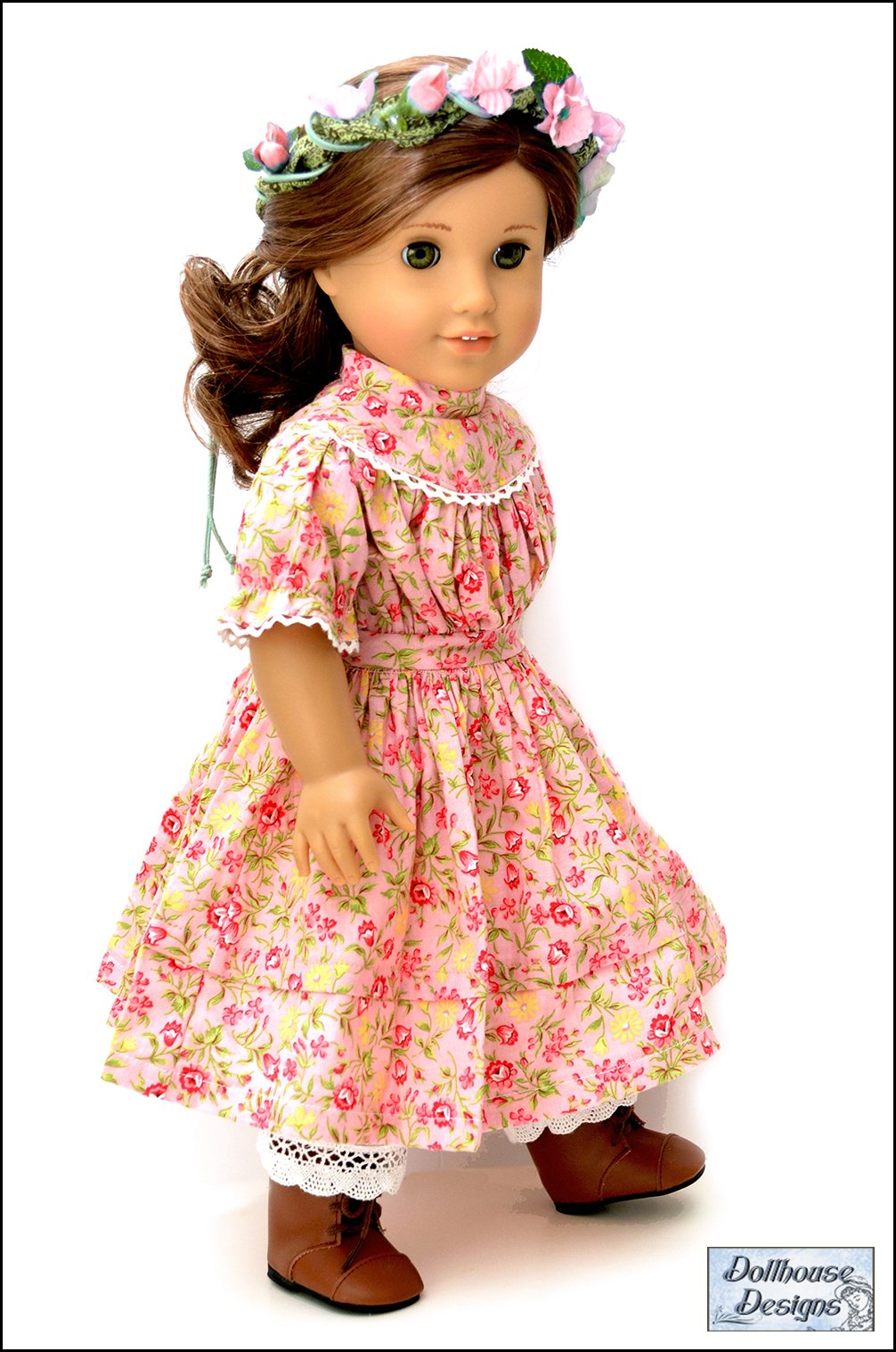 Dollhouse Designs 18 Inch Historical 1850s Spring Gathering 18" Doll Clothes Pattern Pixie Faire