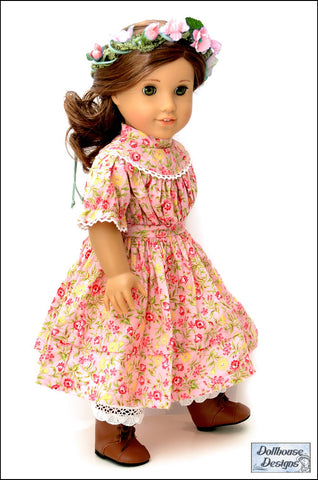 Dollhouse Designs 18 Inch Historical 1850s Spring Gathering 18" Doll Clothes Pattern Pixie Faire