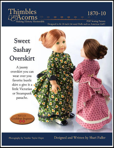 Thimbles and Acorns 18 Inch Historical Sweet Sashay Overskirt 18" Doll Clothes Pixie Faire