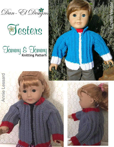 Dan-El Designs Knitting Tammy & Tommy 18" Doll Knitting Pattern Pixie Faire