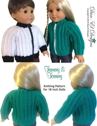 Dan-El Designs Knitting Tammy & Tommy 18" Doll Knitting Pattern Pixie Faire