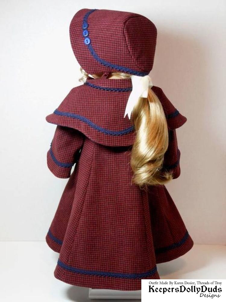 Keepers Dolly Duds Designs 18 Inch Historical Victorian Caroler's Coat and Bonnet 18" Doll Clothes Pattern Pixie Faire