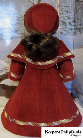 Keepers Dolly Duds Designs 18 Inch Historical Victorian Caroler's Coat and Bonnet 18" Doll Clothes Pattern Pixie Faire