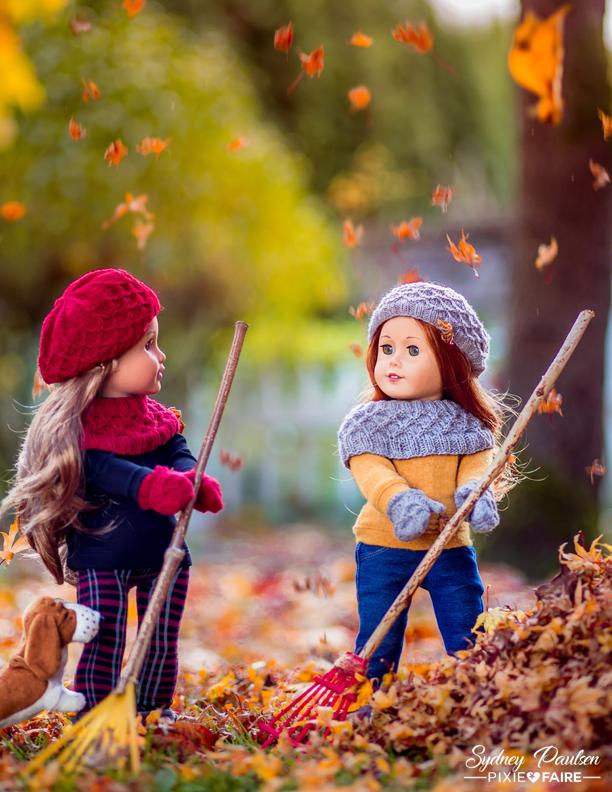 A Little Knitty Knitting A Snowy Walk 18" Doll Knitting Pattern Pixie Faire