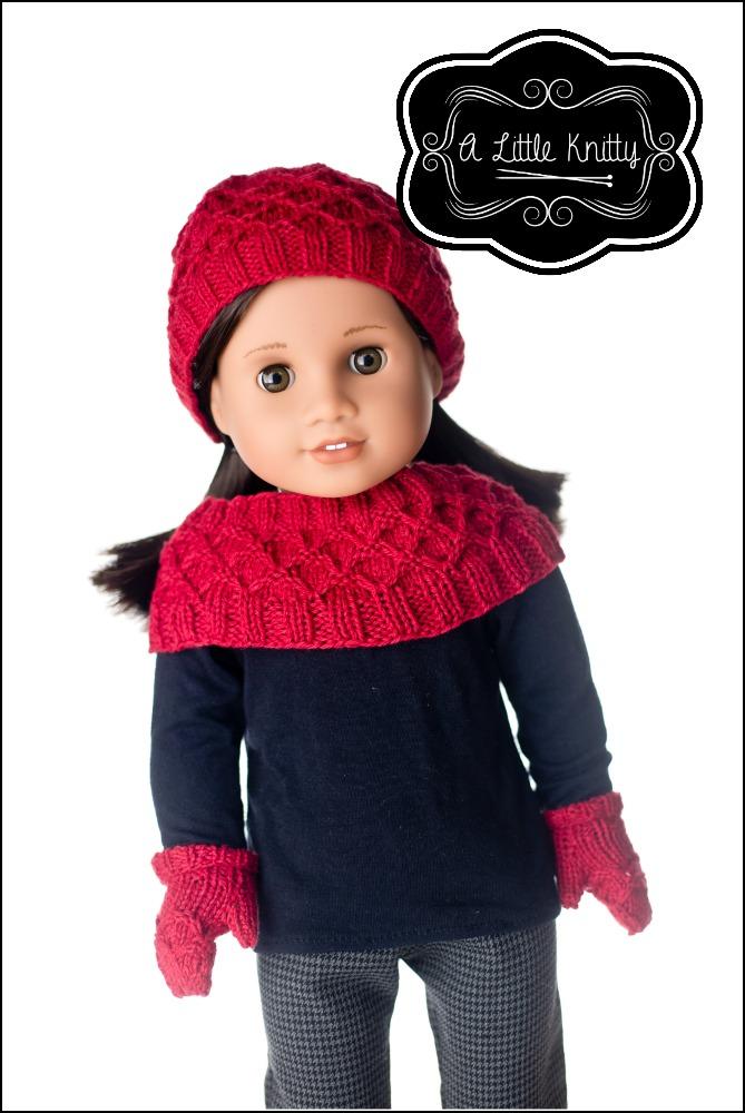 A Little Knitty Knitting A Snowy Walk 18" Doll Knitting Pattern Pixie Faire