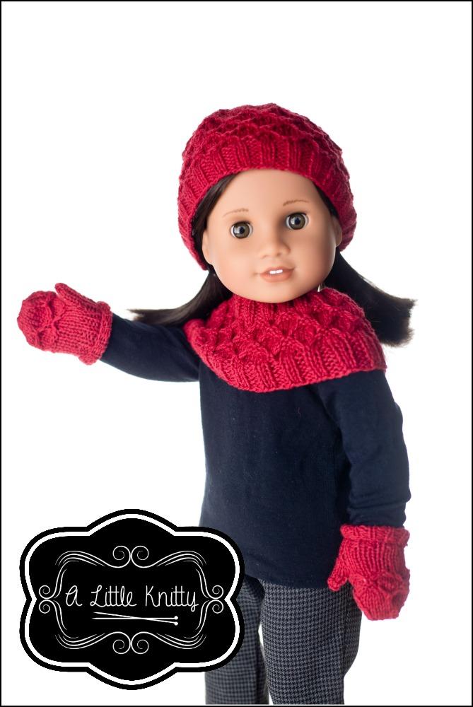 A Little Knitty Knitting A Snowy Walk 18" Doll Knitting Pattern Pixie Faire