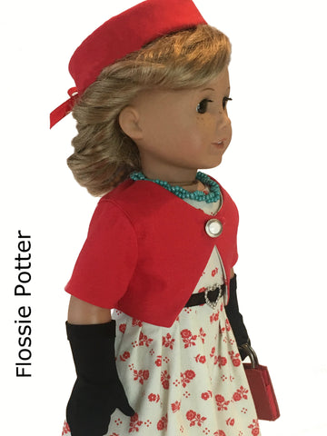 Flossie Potter 18 Inch Historical Ladies' Club Jacket 18" Doll Clothes Pattern Pixie Faire