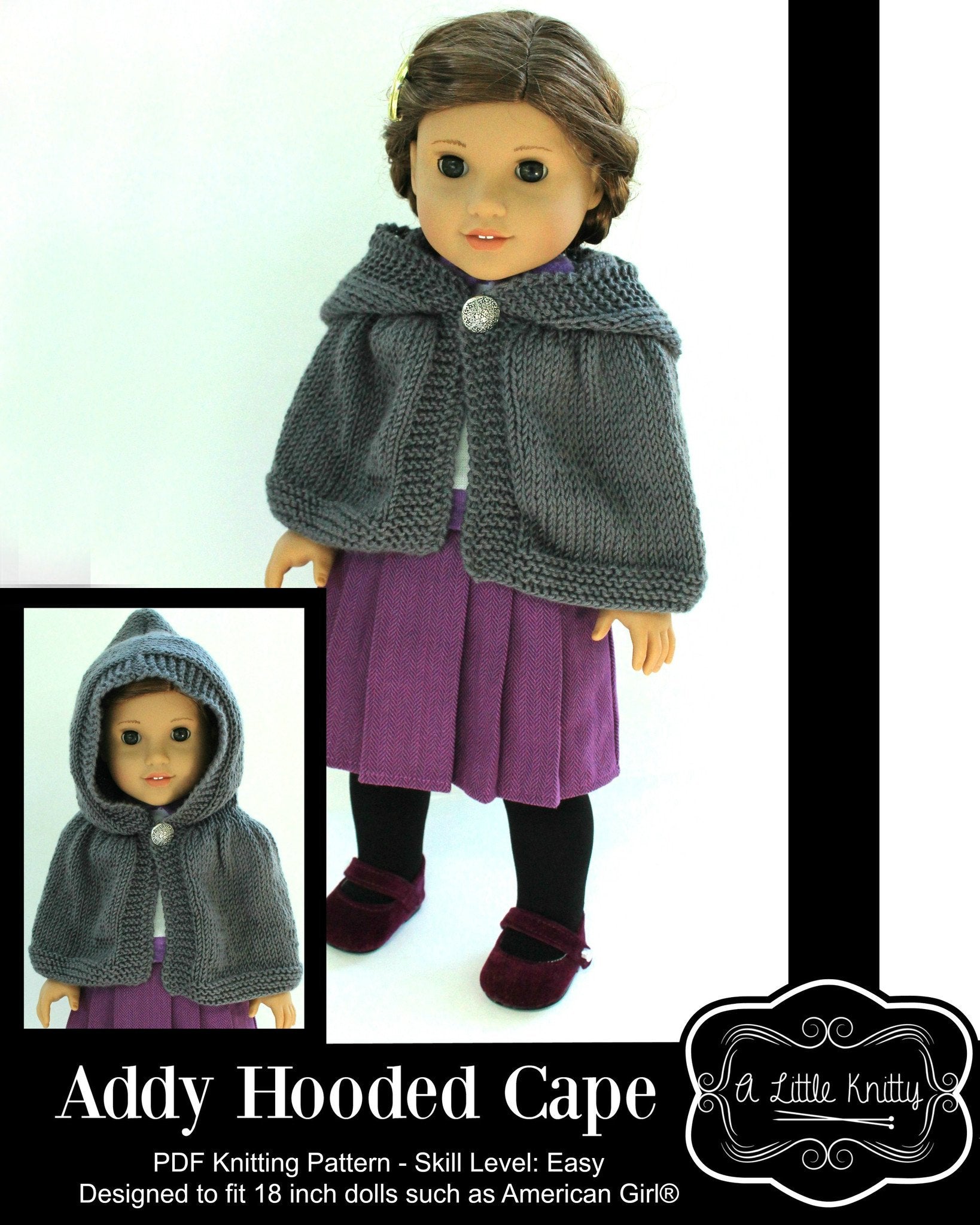 A Little Knitty Knitting Addy Hooded Cape Knitting Pattern Pixie Faire