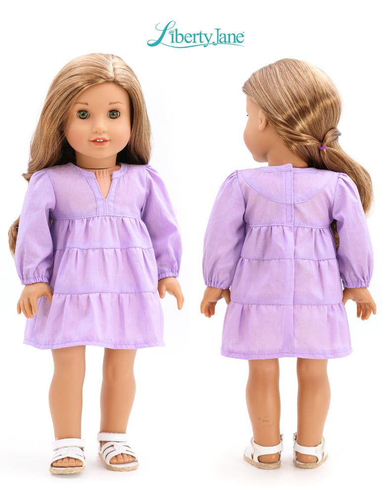 Liberty Jane 18 Inch Modern Alice Springs Dress 18” Doll Clothes Pattern Pixie Faire