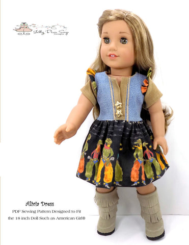 Jelly Bean Soup Designs 18 Inch Modern Alivia Dress 18" Doll Clothes Pattern Pixie Faire